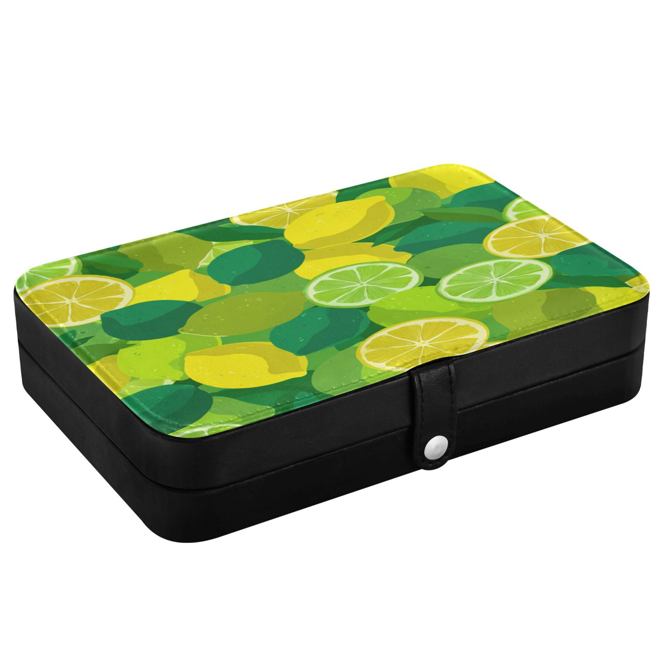 Leather Jewelry Box Travel Jewelry Storage Earrings Necklace Bracelet Watch Brooch Storage Seamless Lemon