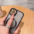 thumbnail image 5 of for iPhone 15 Magnetic Gardient Glitter Case, Plating Bling Cute Case Compatible with MagSafe for Women Girls Full Camera Protector Back Cover for iPhone 15 6.1 Inch Black, 5 of 14