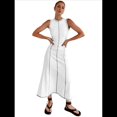 thumbnail image 2 of Vestido Camisero Sin Mangas para Mujer, de Verano, de Punto Acanalado en Contraste, Maxivestidos. S, 2 of 10