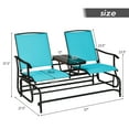 thumbnail image 4 of Costway 2 Person Outdoor Patio Double Glider Chair Loveseat Rocking Turquoise, 4 of 11