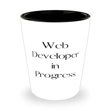 Funny Web developer Gifts, Web Developer in Progress, Funny Shot Glass For Colleagues From Friends