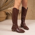 thumbnail image 2 of Taqqpue Women's Mid-Calf Boots Plus Size Back Zip Slip On Mid Heel Comfortable Casual Boots for Women Size 5.5-11 Fashion Casual Shoes Fall Winter Footwear Comfortable Walking Daily, 2 of 10