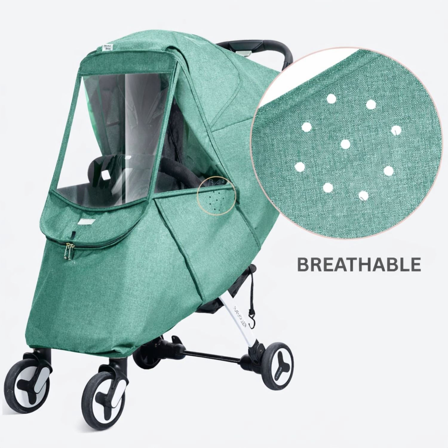 Sunveno Windproof Waterproof Stroller Sun Shade, Green
