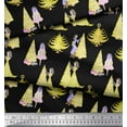 thumbnail image 2 of Soimoi Black Cotton Voile Fabric Women,Gift Box & Tree Christmas Print Fabric by the Yard 42 Inch Wide, 2 of 3