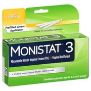Monistat 3 Day Yeast Infection Treatment for Women, 3 Miconazole Cream Filled Applicators