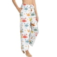 thumbnail image 6 of Salouo Colorful Crabs Print Women's Pajama Pants Casual Loose Sweatpants PJs Flowy Pants Drawstring Palazzo for Women Wide Leg Pants Lounge Pajama -Medium, 6 of 8