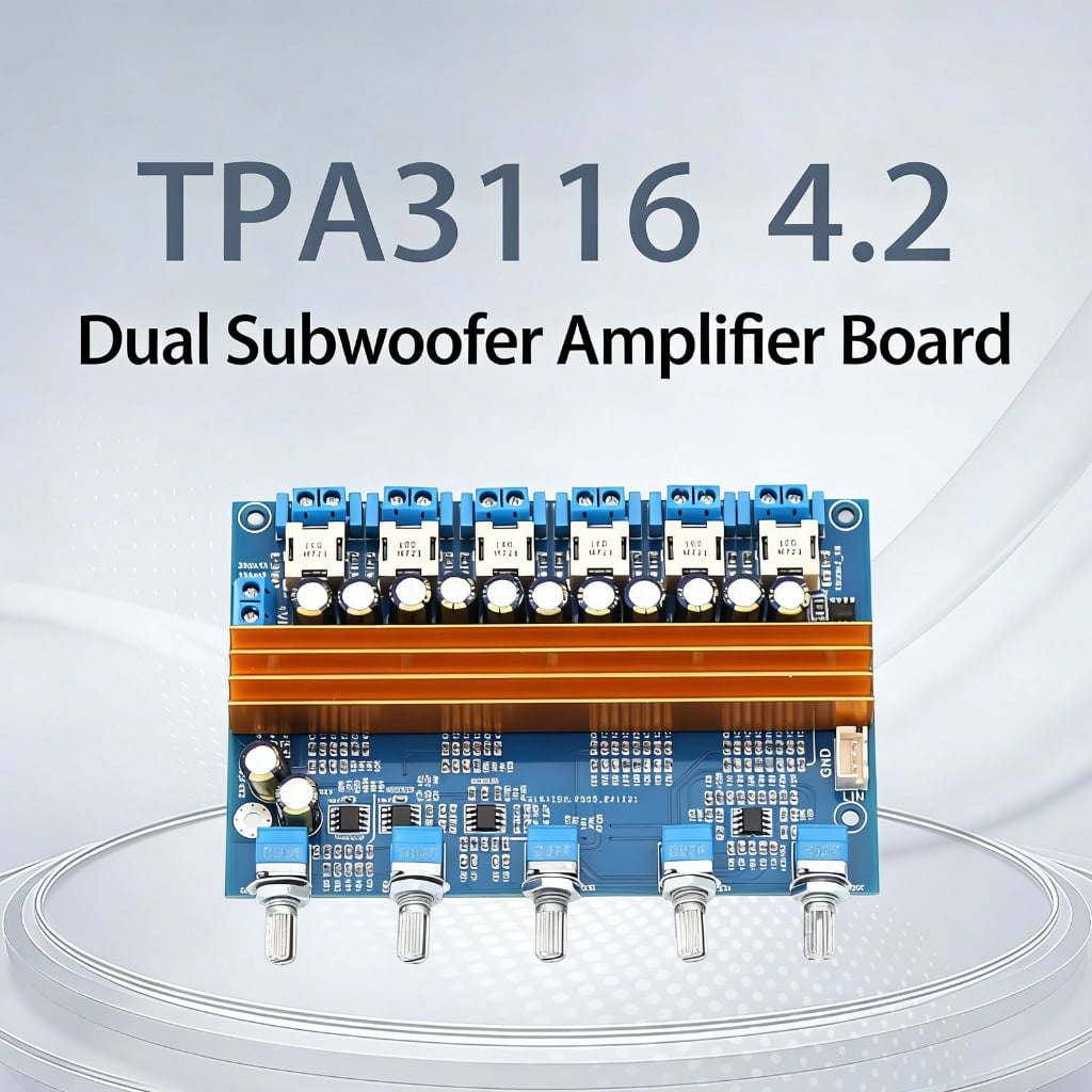 JROCHE TPA3116 Double Subwoofer Amplifier Board TPA3116 Sound Amplifier 100W+100W Bass Amplifier Circuit Board 24V For Car