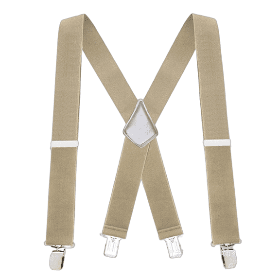ELORIAH Suspenders for Men Adjustable 6 Clips Elastic Crossback Men鈥檚 Suspenders Multi-Color Suspenders for Men Heavy Duty 3.5x120cm,Khaki