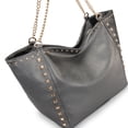 thumbnail image 3 of Montana West Large Tote Bag for Women Oversized Shoulder Purses with Chain Handbags, Pewter, 3 of 8
