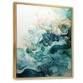 thumbnail image 2 of Designart "Teal Gold Minimalism Serenity In Flow" Minimalism Floater Framed Wall Decor, 2 of 7