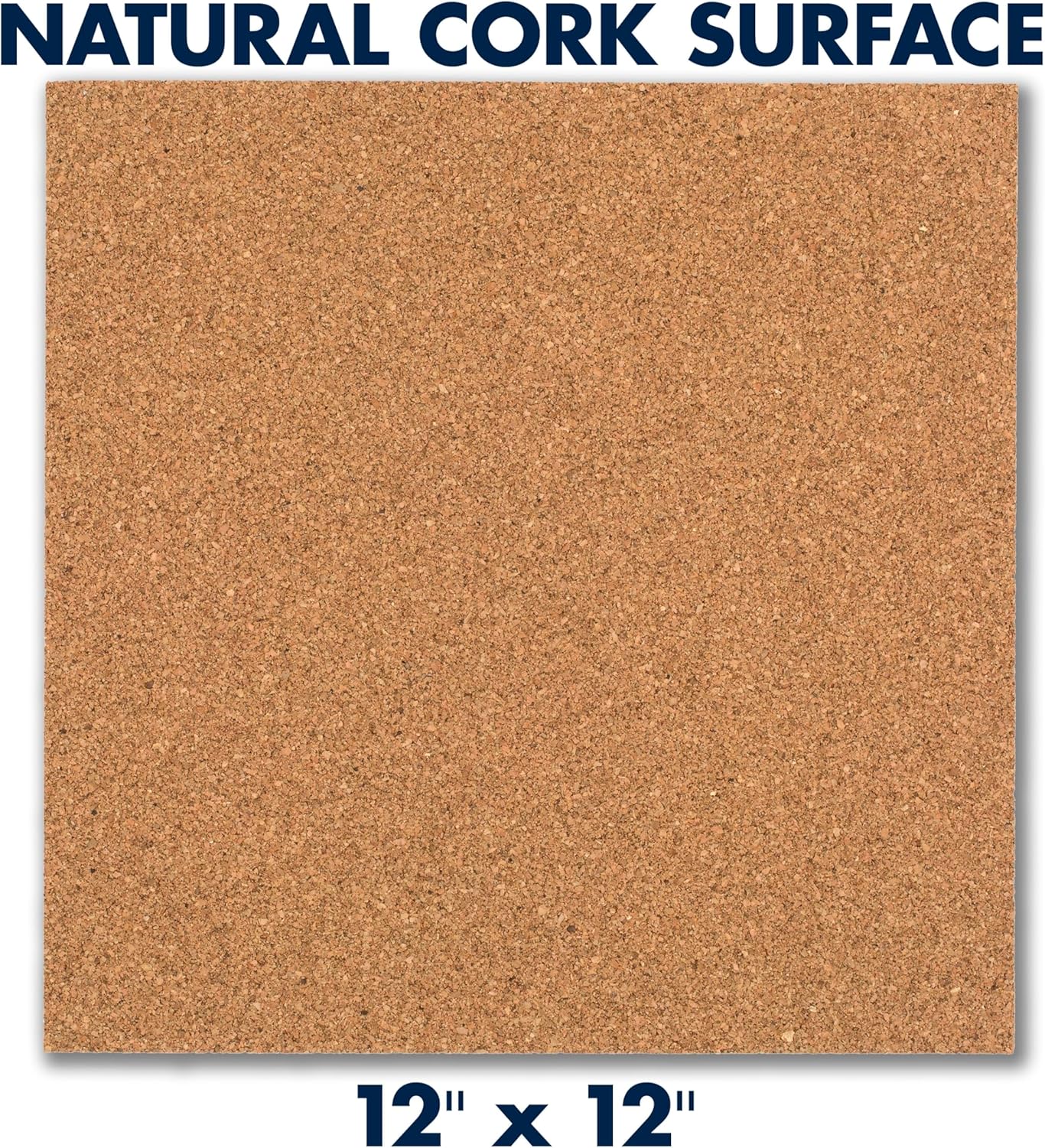 Cork Tiles, Bulletin Board Cork Panels 12" x 12" x 3/16", Natural, 8 Pack (108)