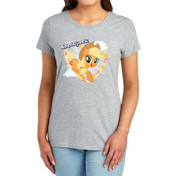 My Little Pony Tv Applejack Women's T Shirt, Athletic Heather, Small