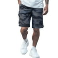 thumbnail image 2 of HOWPAY Men's Cargo Shorts Casual Relaxed Fit Elastic Waist Cargo Pants Camo Print Multi Pockets Outdoor Lightweight Stretch Work Shorts Grey XXXL, 2 of 4