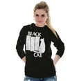 thumbnail image 4 of Black Cat Punk Rock Kitty Lovers Plus Size Long Sleeve Graphic Tee Shirt Brisco Brands 2X, 4 of 5