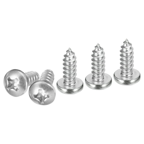 Uxcell #12x5/8" Silver Screws - 25Pack - 304 Stainless Steel Pan Head Phillips Screw