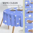thumbnail image 3 of ZNDUO Purple Heart Pattern Round Tablecloth, Anti-fouling and Anti-wrinkle Washable Polyester Table Cloth, 60 inch, 3 of 8