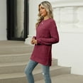 thumbnail image 5 of SWSMCLT Women's Soft Sweater Long Sleeve Casual Warm Tunic Top Knit Crewneck Fashion Spring Spandex Tunics Burgundy Large, 5 of 5