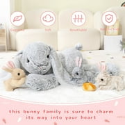 MaoGoLan 24 4Pcs Bunny Stuffed Animals with 3 Babies Inside Rabbit Plush Toy