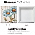 thumbnail image 5 of Daisy Wooden Box Sign Spring Themed Gifts Funny Floral Office Sign Shabby Chic Kitchen Decor Rustic Desk Decor for Men Wood Block Signs For Shelf Desk Decoration 7x7 in, 5 of 6