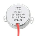 thumbnail image 2 of Uxcell Metal Gear Synchronous Motor AC 12V 9-11RPM 50-60Hz CCW/CW 4W for Microwave Oven, 2 of 5