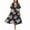 Black, variant on Women's Plus Size V-Neck Split Hem Floral Print Full-Length Loose Party Dress