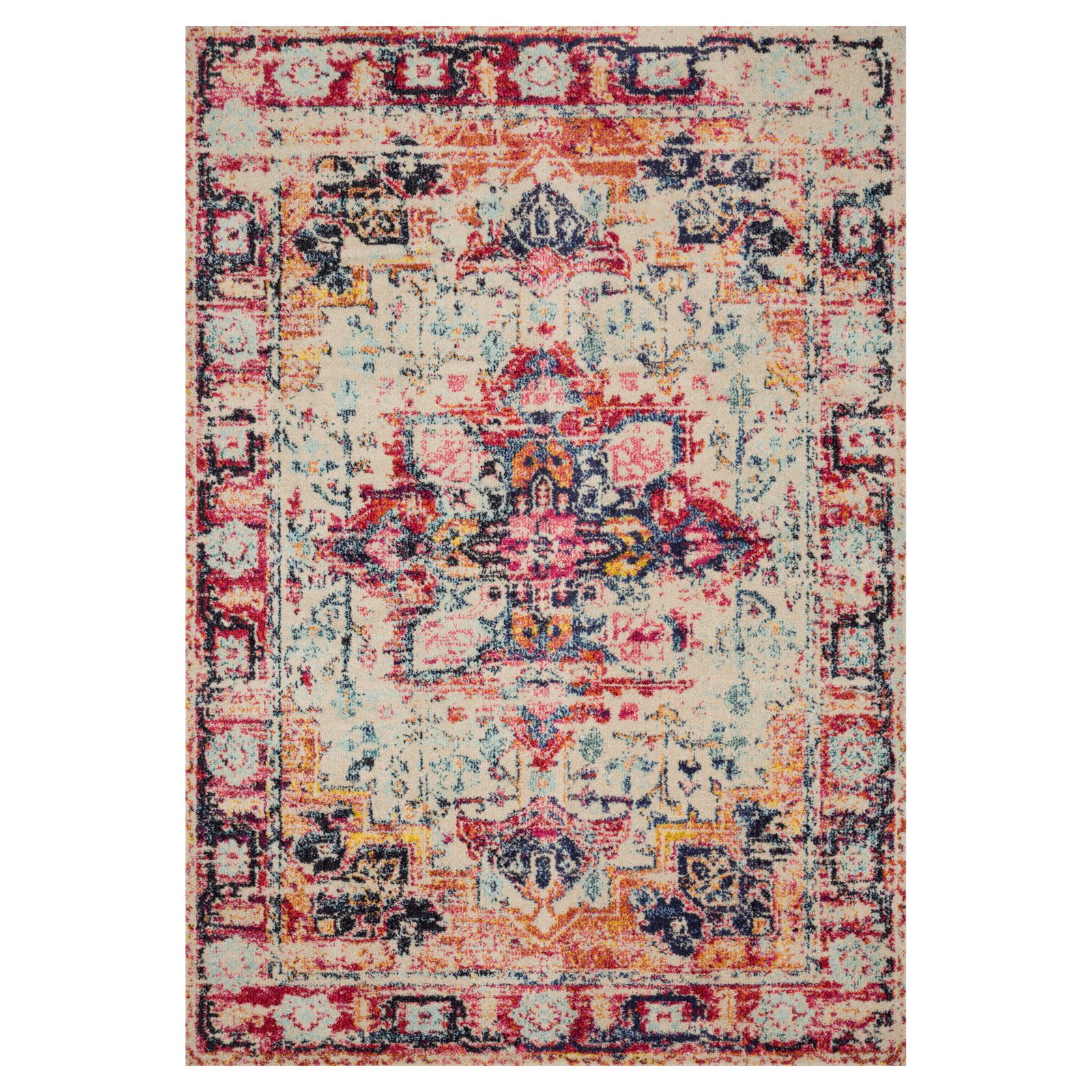 Loloi II Nadia Abstract Ivory / Fiesta Area Rug