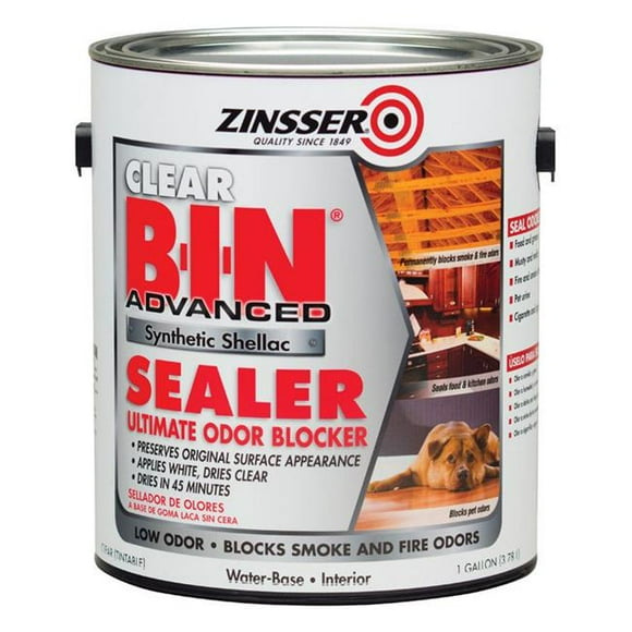 Zinsser 1831593 B-I-N Advanced Clear Odor Blocking Sealer for All Surfaces, 1 gal - Case of 2