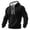21#Black, variant on Mens Casual Hoodie Waffle Textured Quarter Zip Pullover Sweatshirt for Men Fall Winter Warm Long Sleeve Drawstring Hood Front Pocket Ribbed Hem Loose Tops Blue M