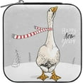 thumbnail image 2 of GZHJMY Travel Jewelry Box Funny Goose PU Leather Mini Jewelry case Small Portable Jewelry Organizer Box(Black) for Necklace Bracelet Earrings Rings, 2 of 7