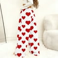 thumbnail image 5 of FRSASU Women's Valentine Pants Flannel Plush Fuzzy Elastic Waist Wide Leg Love Heart Print Long Pants White, 5 of 7