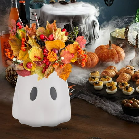 

KQJQS Ghost Bucket Decor 2024 New Spooky Ghost Planter Vase Cute Mud Pie Ghost Bucket for Indoor and Outdoor Halloween Decoration