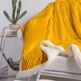thumbnail image 6 of DISSA Sherpa Fleece Blanket Soft Yellow Throw Blanket Cozy Plush Blankets for Couch Sofa Bed, 51"x63", 6 of 7