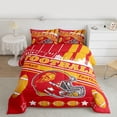 thumbnail image 3 of Feelyou Modern Rugby Helmet Full Size Comforter Sets for Kids, Stripes Red Orange Bedding Comforter Set, Eat Sleep Sports Reversible Bedding Sets, Breathable Home Decor, 3 Pieces, 3 of 9