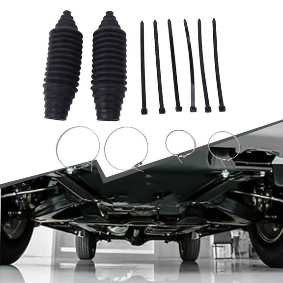 Inner Tie Rod Boot Kit 2pcs with Clips and Ties for Vehicle Maintenance