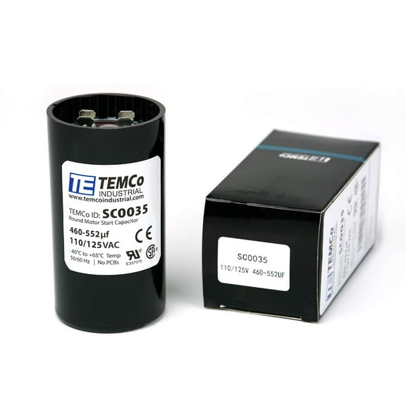 TEMCo 460-552 uF MFD CD60 Start Capacitor 110-125V AC Round | 50/60 Hz