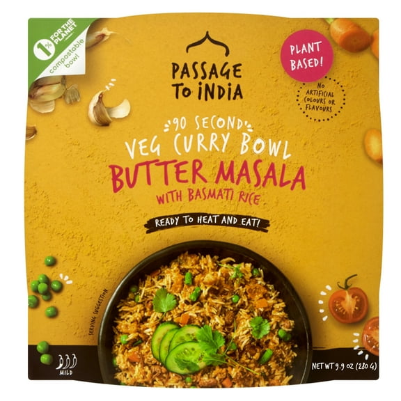 Passage to India Butter Masala 90-Second Veg Curry Bowl, 9.87 oz, Shelf Stable