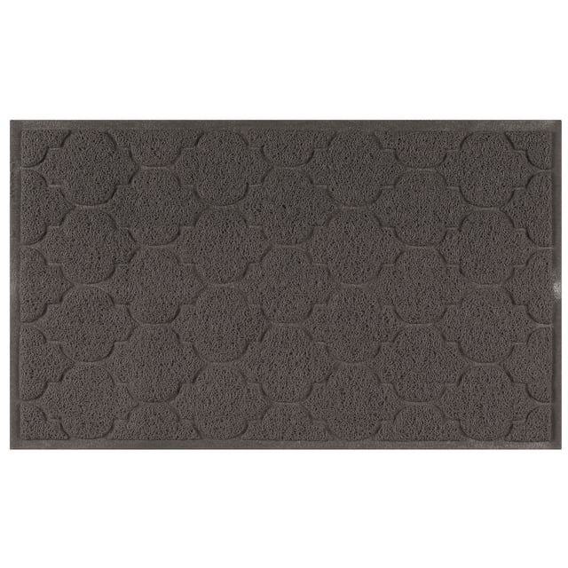 Alfombra de entrada REGALWOVEN Bienvenida Alfombra de entrada Dise?o de bajo perfil Alfombra de color sólido Duradera Alfombra de polvo Gris 18" x 30"