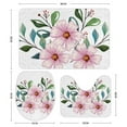 thumbnail image 3 of GZHJMY Bathroom Mat set of 3， Light Pink Flowers with Leaves 3 Pieces Bath Mats Set for Bathroom, Vintage Style Non-Slip Washable Cover Floor Rug Decorations for Kitchen Bathroom Bedroom, 3 of 6