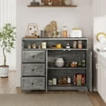 thumbnail image 6 of Veanerwood 2-Doors 3-Drawers Farmhouse Kitchen Sideboard,Buffet Cabinet with Adjustable Shelves and Charging Station, Washed Grey, 6 of 8