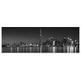 thumbnail image 1 of Great BIG Canvas | Rolled Circle Capture Poster Print entitled Toronto City Skyline with CN Tower, at Night, Black and White, 1 of 4