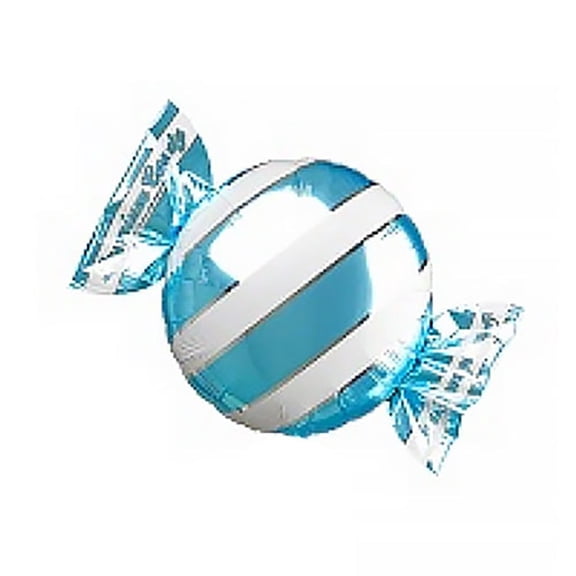 18 inch Peppermint Candy W/ Wrapper Ends - Light Blue/ White Stripes Foil Mylar Balloon - Party Supplies Decorations
