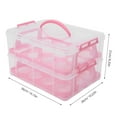 thumbnail image 2 of WRITWAA Pink Portable Cake Carrier Box PP Material 1 Pack for Cake Display and Transport, 2 of 5