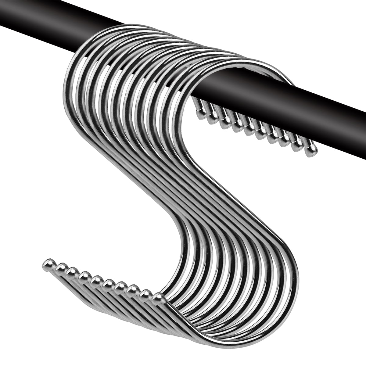 PIXNOR 10pcs Sshaped Antirust Stainless Steel Hangers Hooks Pothooks