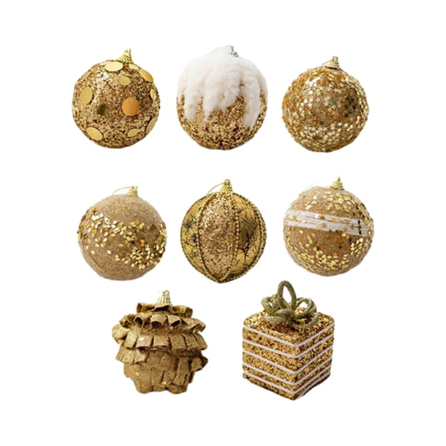 8 Uds. de adornos de bolas de Navidad, colgantes para colgar, accesorio de decoración de de Navidad, inastillable para decoración navideña, ,