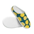 thumbnail image 3 of Daiia Lemon Print Women’s Fuzzy Slippers Memory Foam Lightweight House Shoes Cozy Loafer Flannel House Shoes-40/41, 3 of 7