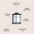 thumbnail image 4 of JONATHAN Y Henry 7.75" Outdoor Frosted Acrylic/Metal Integrated LED Wall Sconce, Black/White, 4 of 6