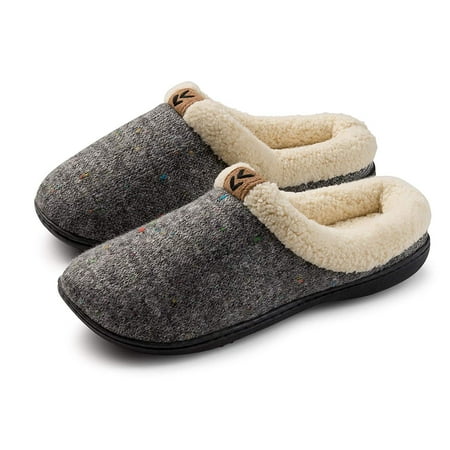 Roxoni Womens Warm Winter Slippers-Knitted and Fleece Lined inner-Rubber Sole-Sizes 6 to 11-Style