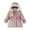 Pink, variant on Fesfesfes Puffer Jackets Toddler Boys and Girls Cute Solid Color Hoodie Jacket Winter Warm Cotton Clothes Thick Coat