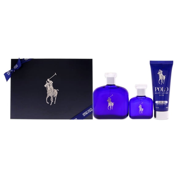 Ralph Lauren Polo Blue 3 Pc Gift Set - 4.2oz EDT Spray, 1.36oz EDT Spray, 3.4oz Hair and Body Wash