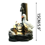 JeashCHAT Animal Garden Statue, Resin Duck Family Patio Fountain, 3 Tiered Waterfall Fountain Creative Resin Outdoor Sculpture Decoration for Garden Yard